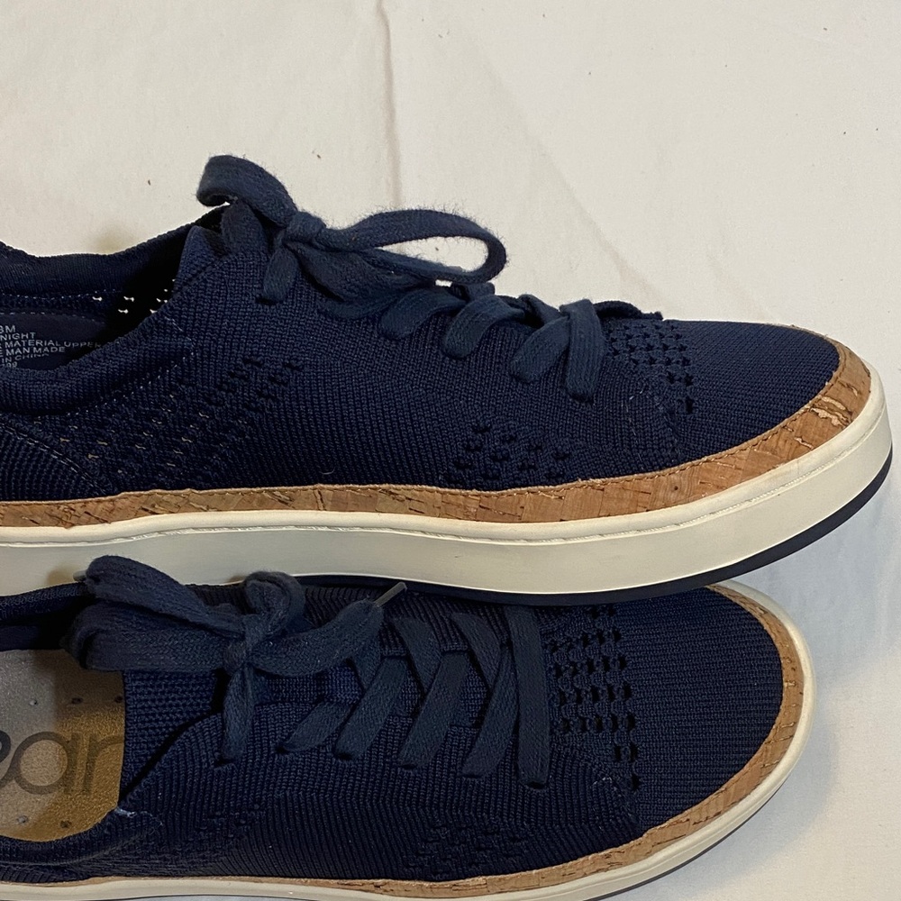 Earth Women's Knit Sneakers- Knight Navy Blue with Cork lining at sole - Picture 3 of 5